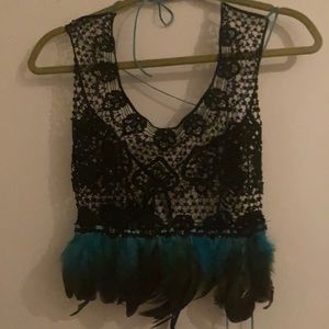 Lace and leather top